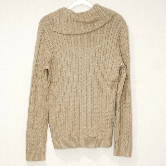 Jones New York Sport Beige Cotton Cashmere Cable Knit Sweater Size XL‎ - Picture 2 of 7